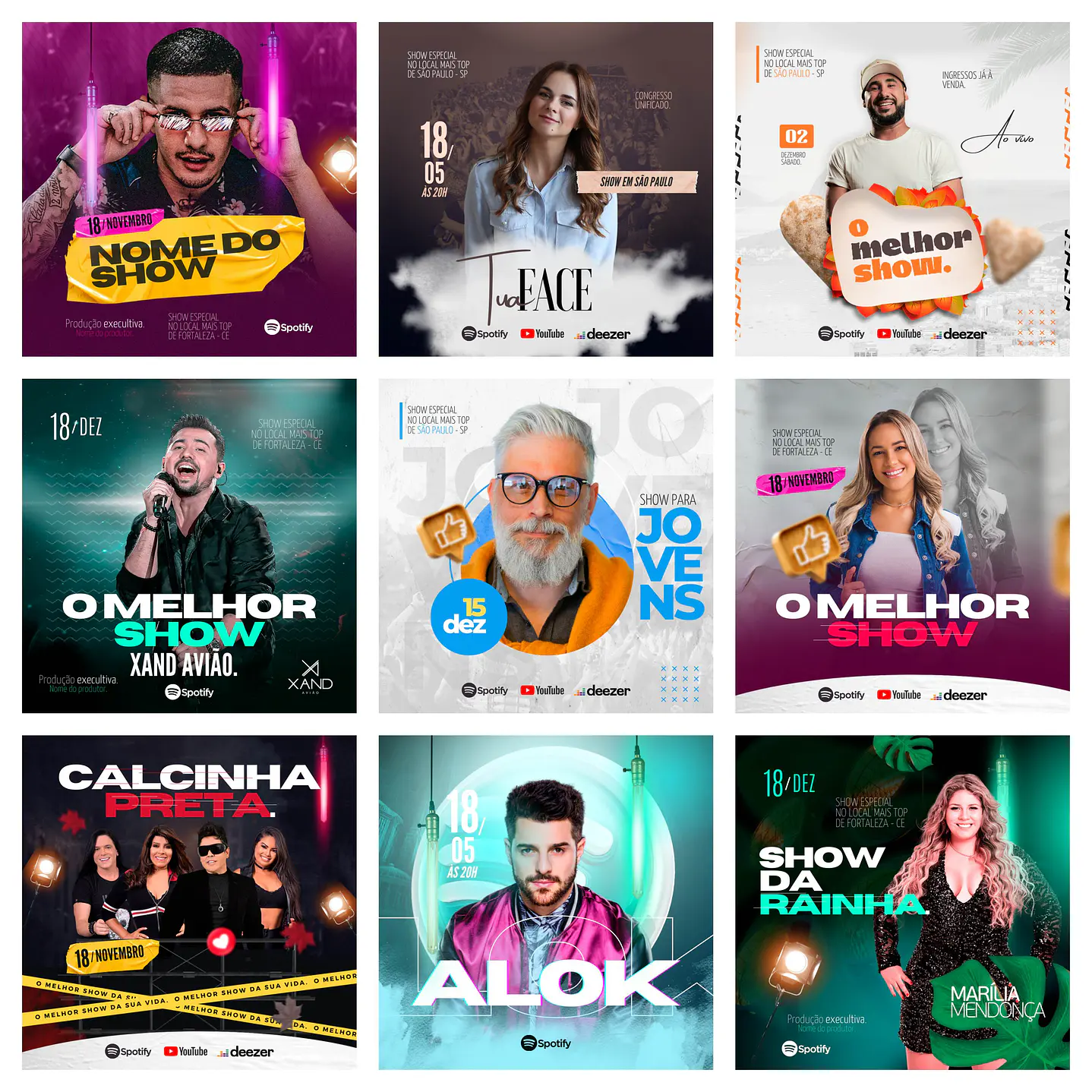 80 Modelos de Artes para Shows e Eventos  - Editável com Canva 9