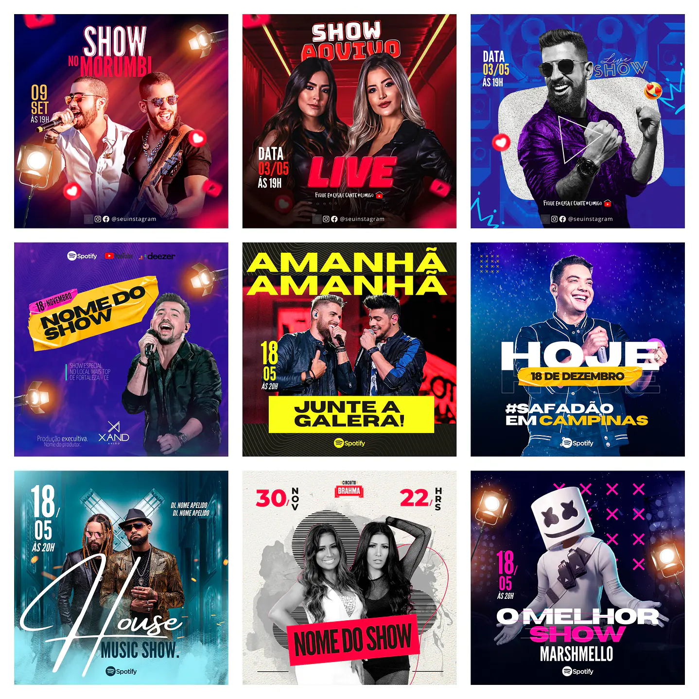 80 Modelos de Artes para Shows e Eventos  - Editável com Canva 10