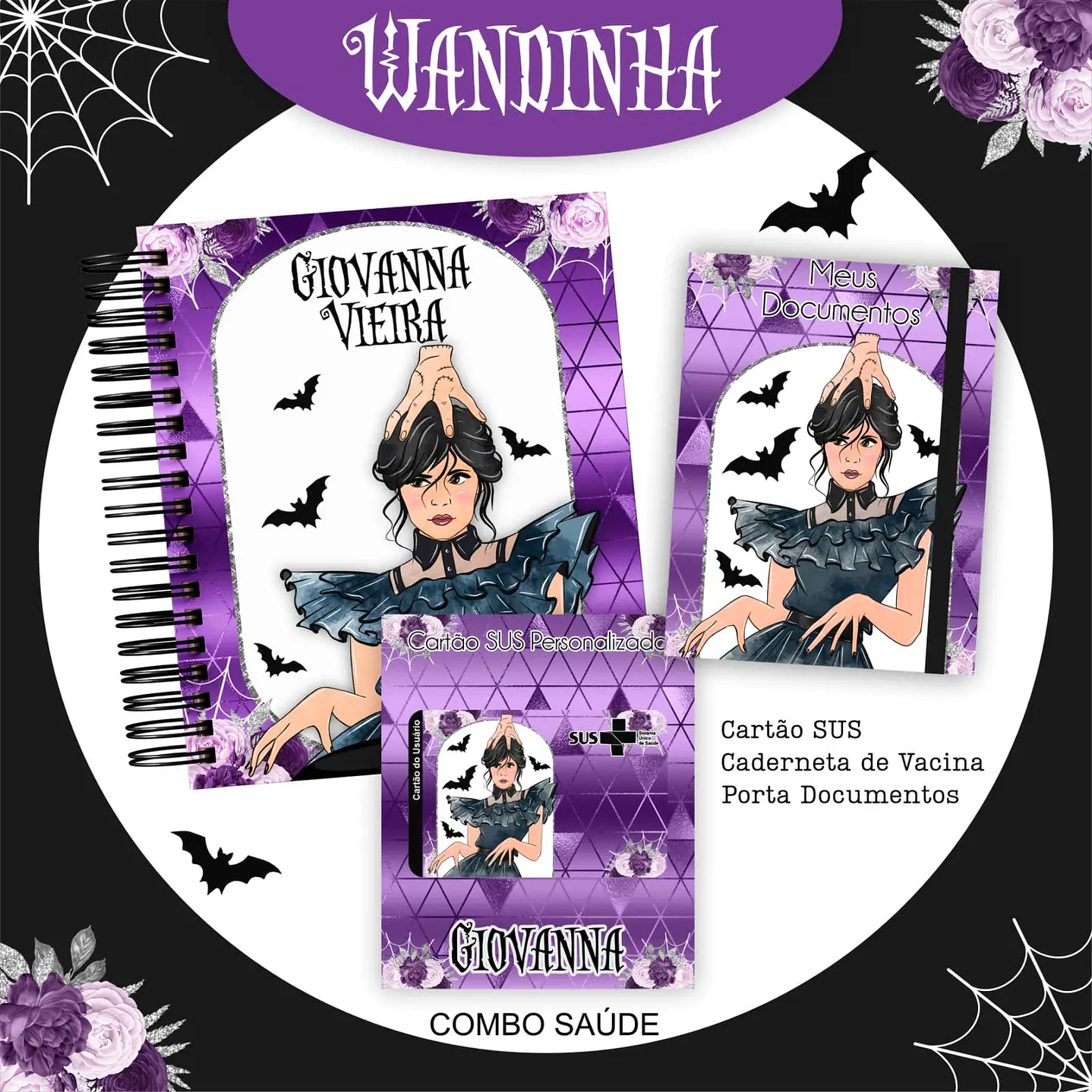Kit Digital Encadernação Wandinha  - Volta às Aulas Completo 3