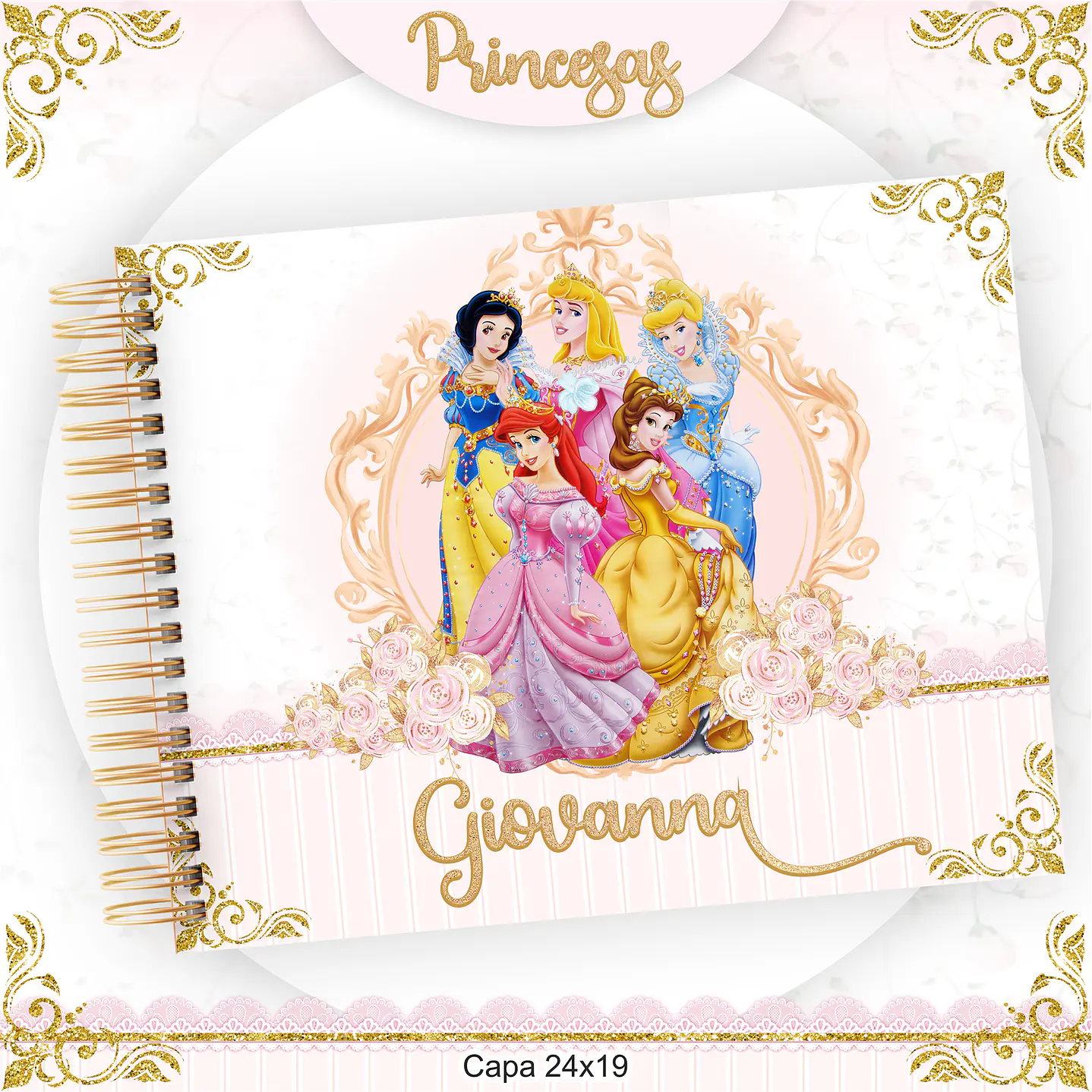 Kit Digital Encadernação Princesas  - Volta às Aulas Completo 4