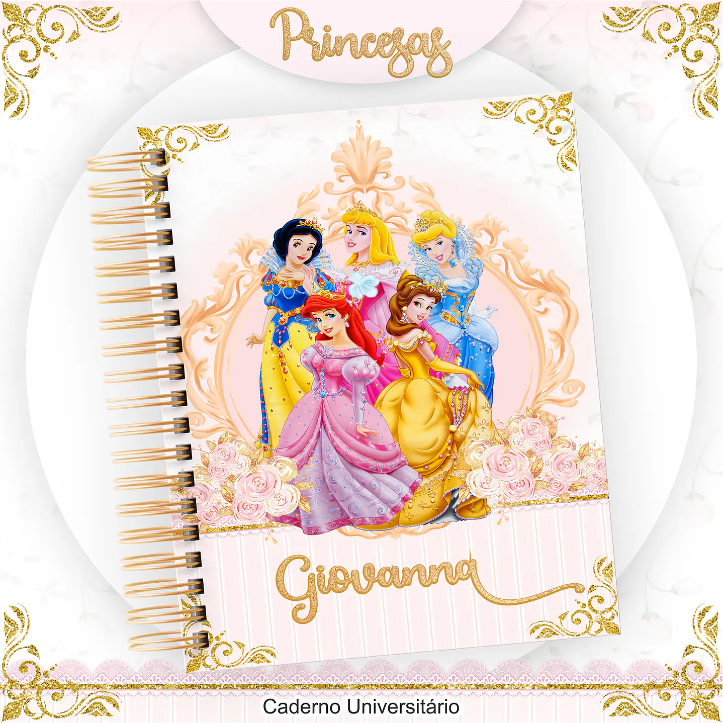 Kit Digital Encadernação Princesas  - Volta às Aulas Completo 5