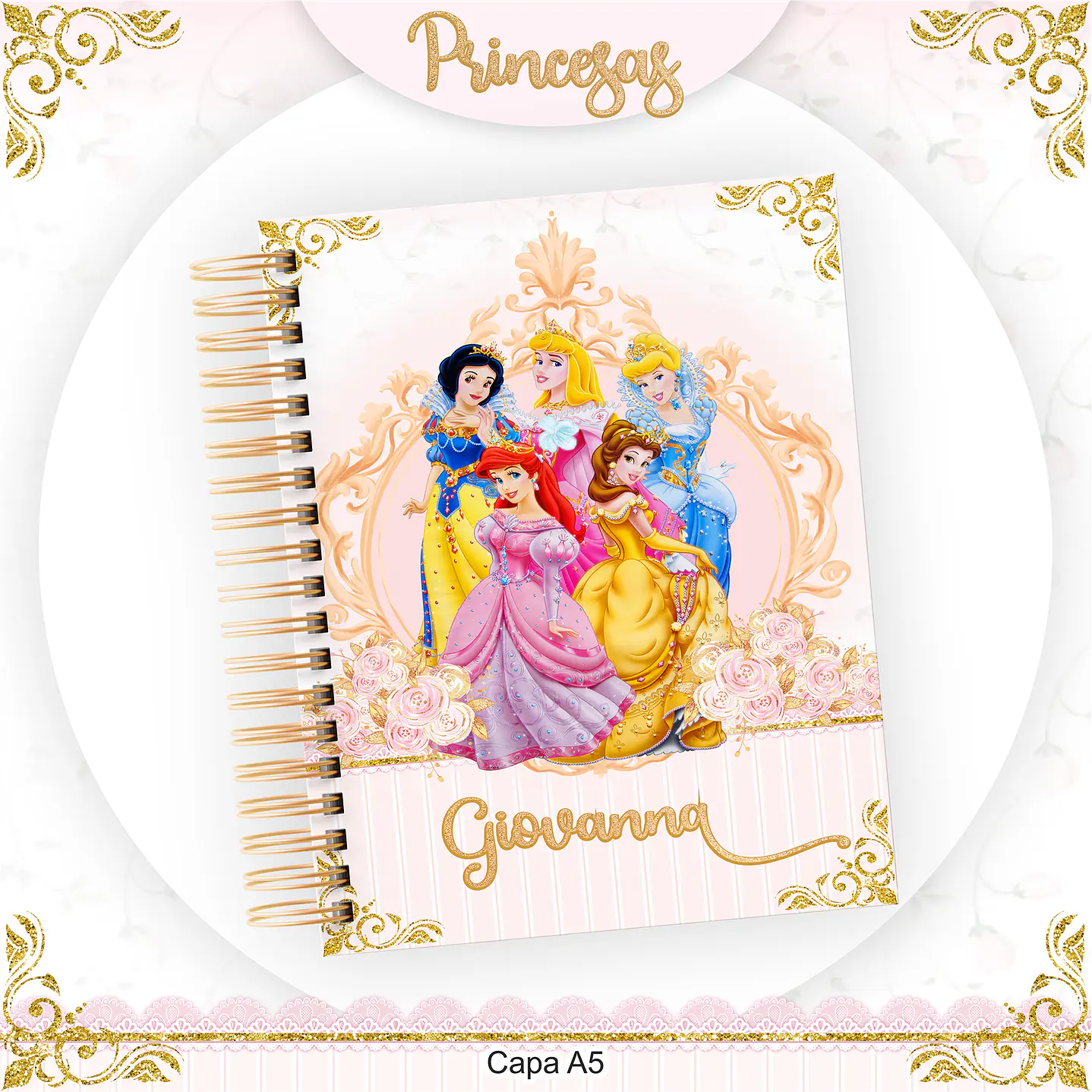 Kit Digital Encadernação Princesas  - Volta às Aulas Completo 6