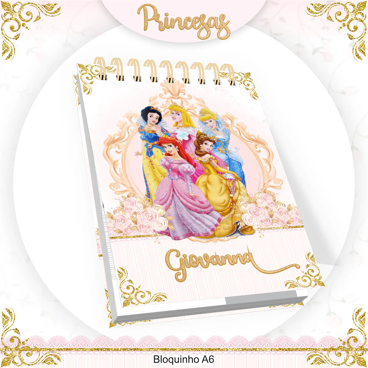 Kit Digital Encadernação Princesas  - Volta às Aulas Completo 7