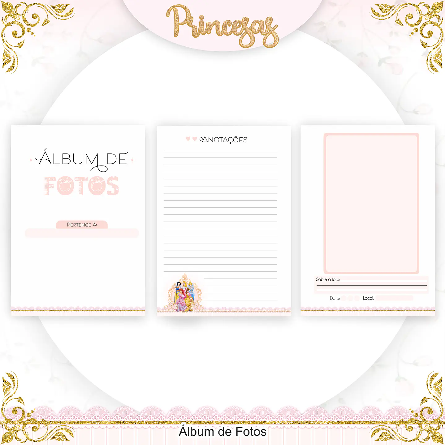 Kit Digital Encadernação Princesas  - Volta às Aulas Completo 8