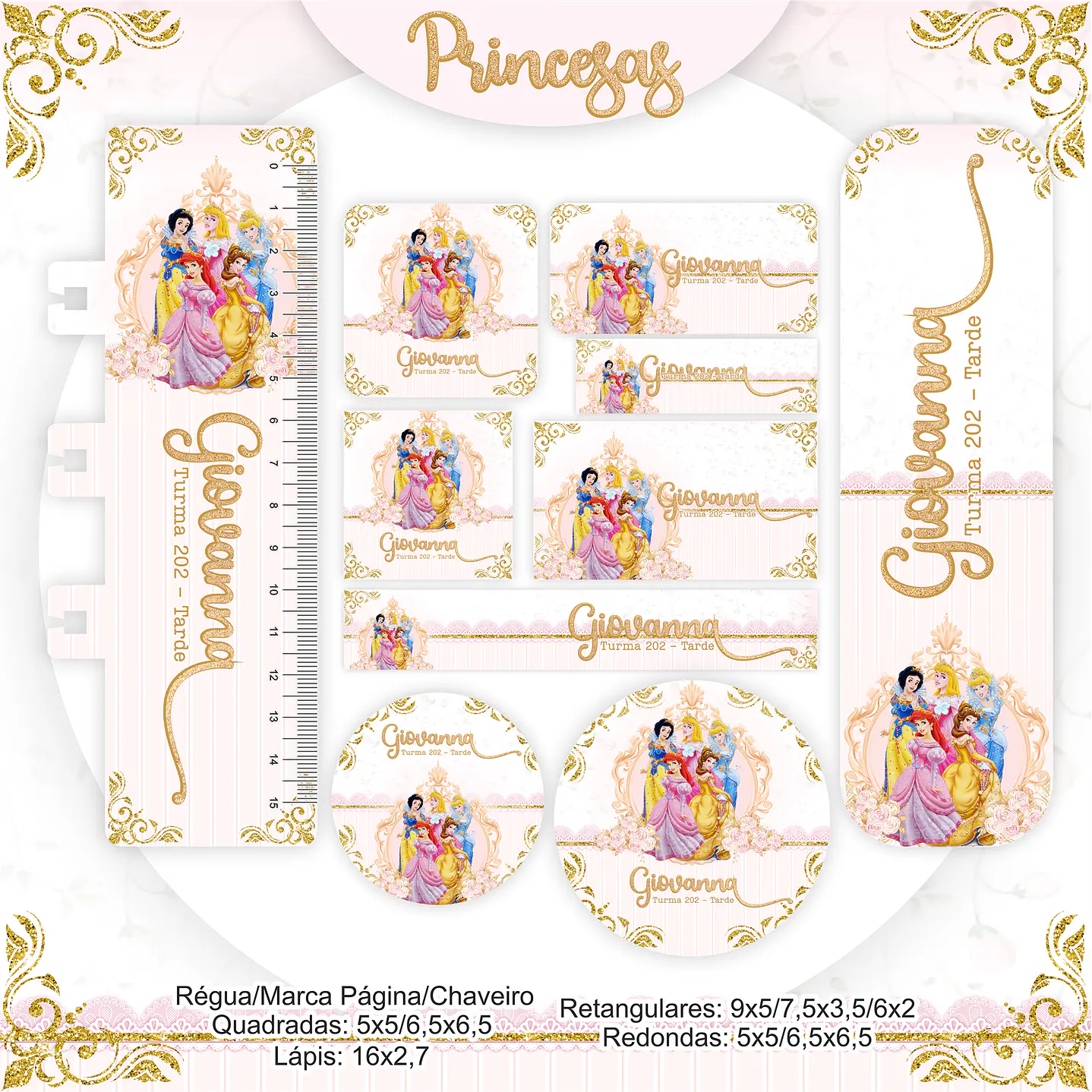 Kit Digital Encadernação Princesas  - Volta às Aulas Completo 9