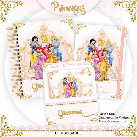 Kit Digital Encadernação Princesas  - Volta às Aulas Completo