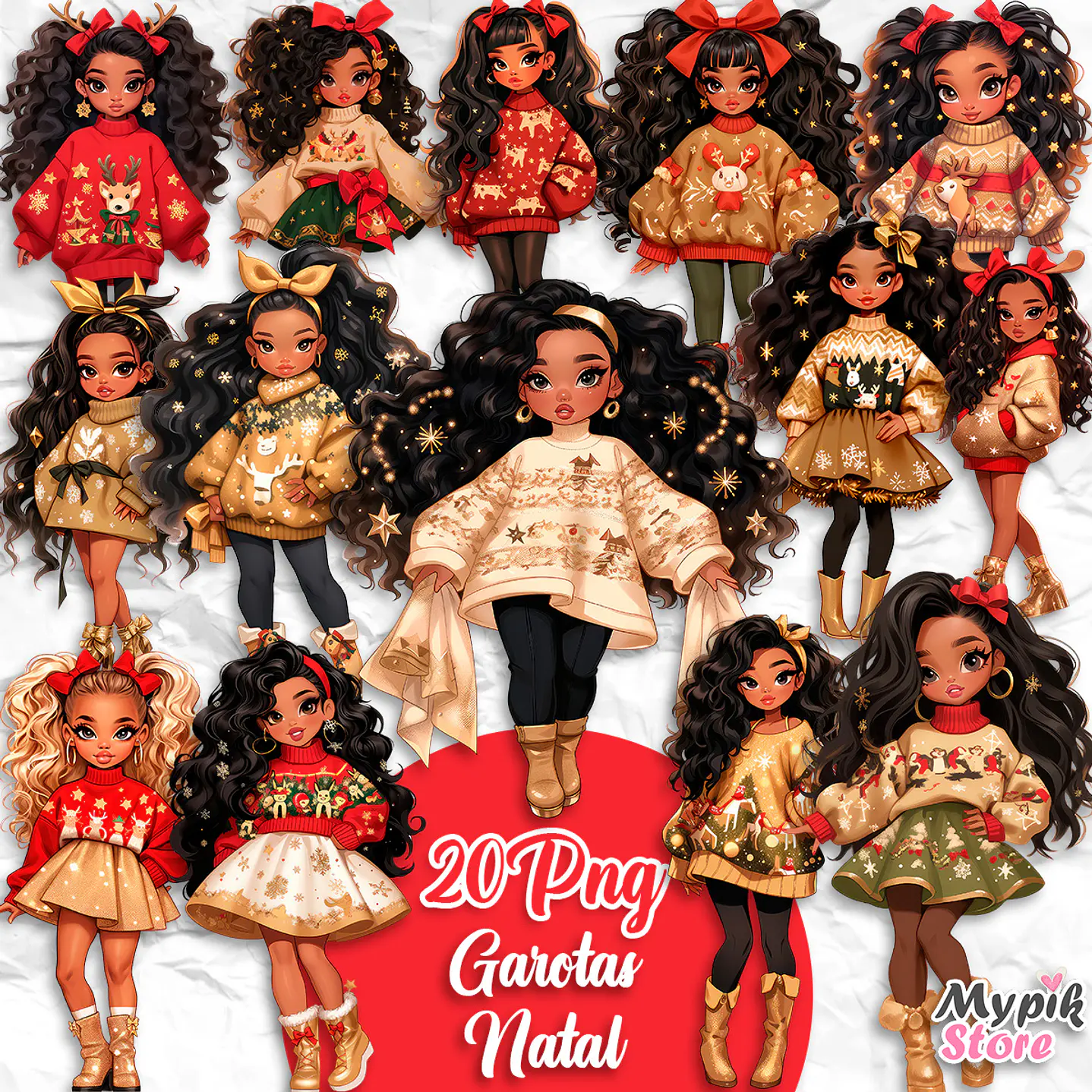 Kit Digital Garotas Fashion Natal Imagens Png 1