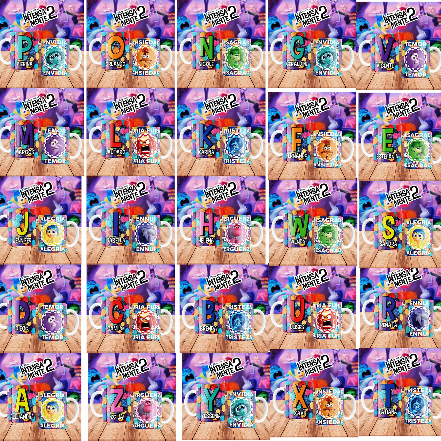 Kit Digital 26 Artes Canecas Divertida Mente 2 - JPG e PSD Editável com Photoshop  1