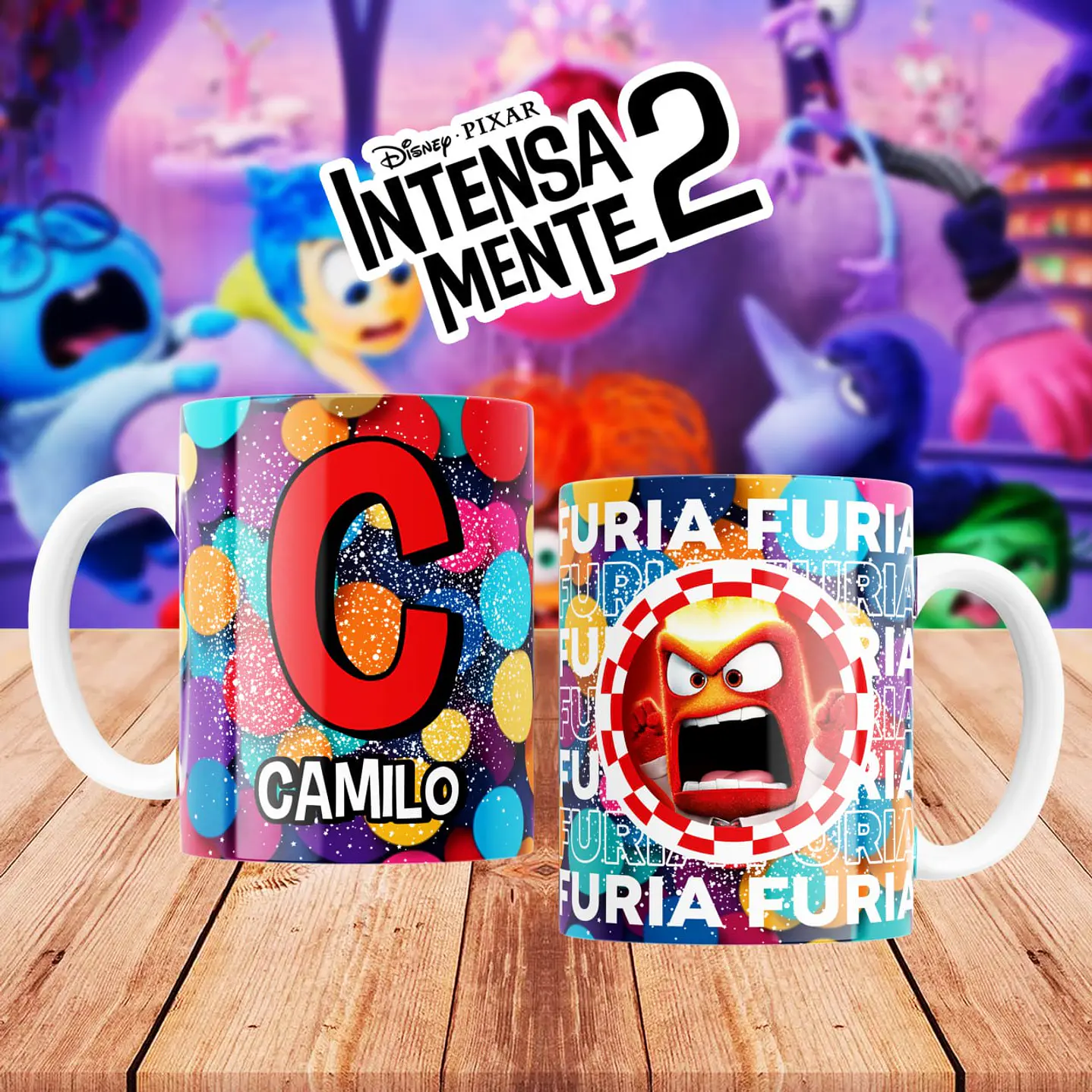 Kit Digital 26 Artes Canecas Divertida Mente 2 - JPG e PSD Editável com Photoshop  5