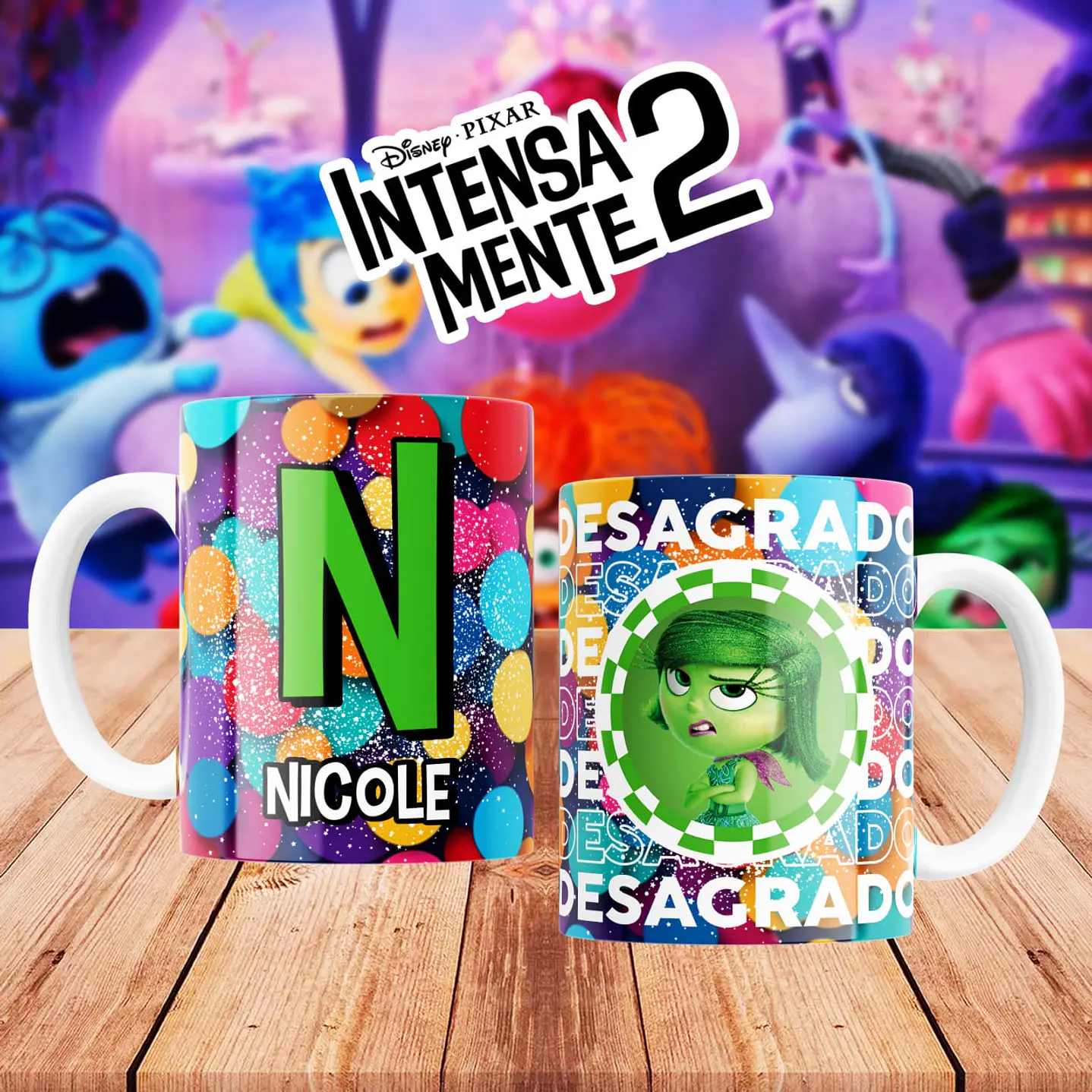 Kit Digital 26 Artes Canecas Divertida Mente 2 - JPG e PSD Editável com Photoshop  16