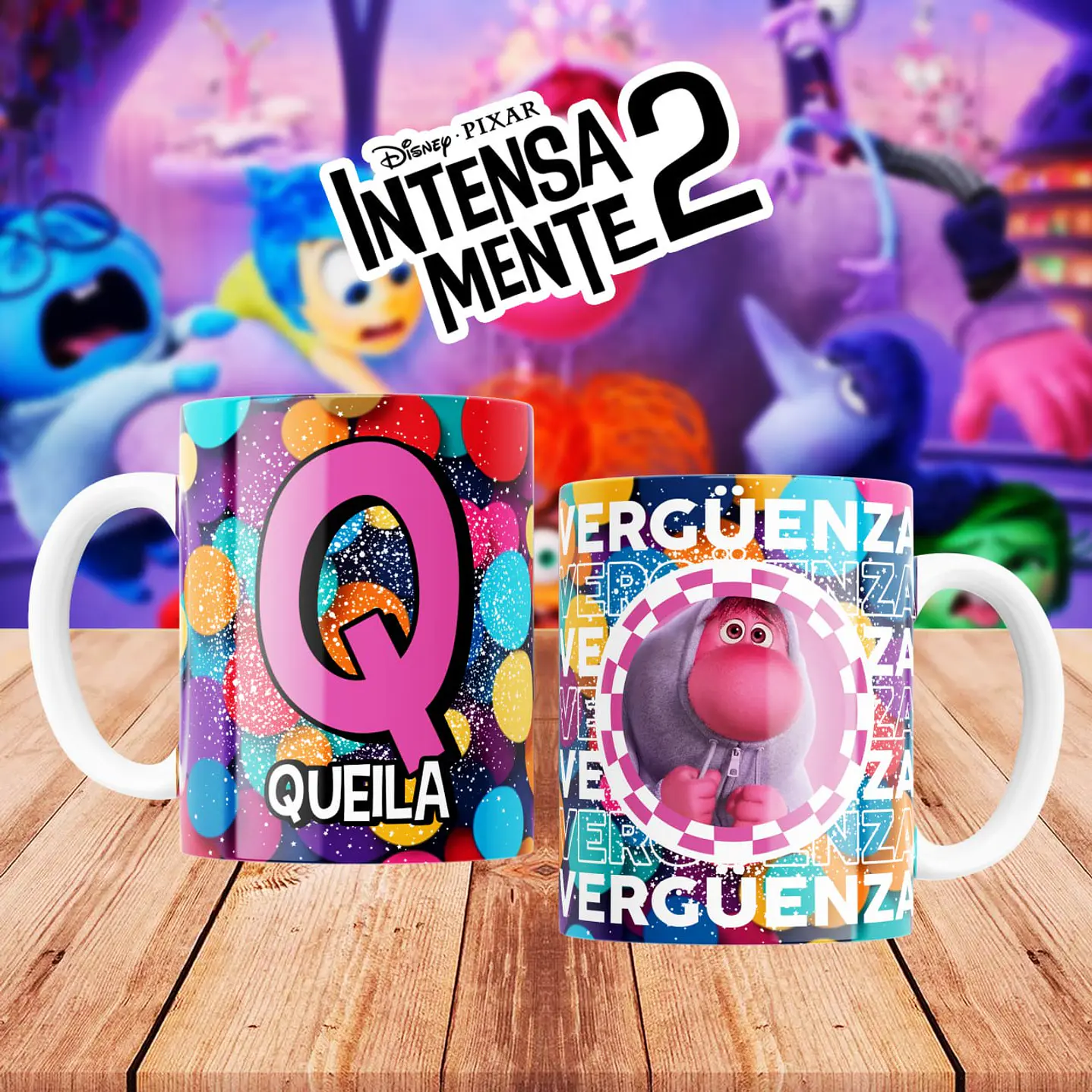 Kit Digital 26 Artes Canecas Divertida Mente 2 - JPG e PSD Editável com Photoshop  19