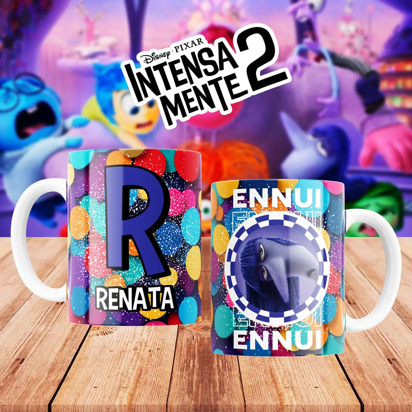 Kit Digital 26 Artes Canecas Divertida Mente 2 - JPG e PSD Editável com Photoshop  20