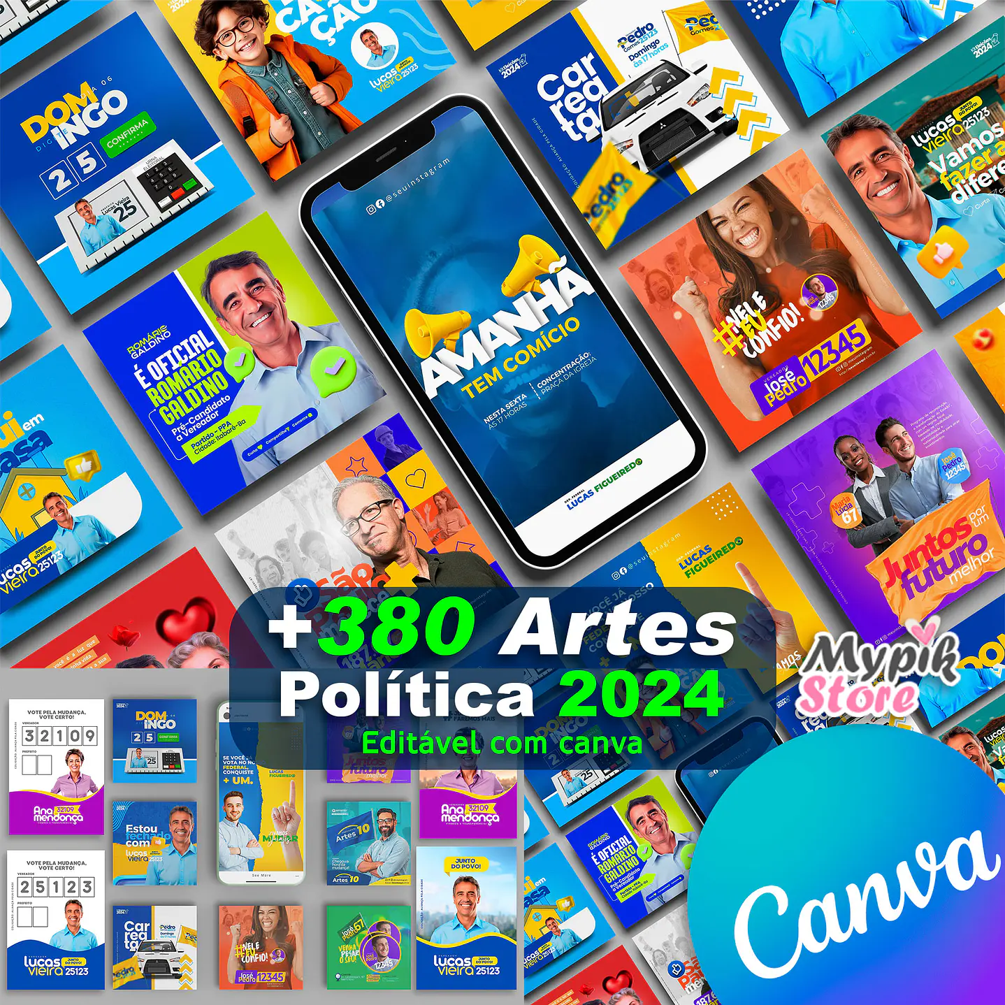 Pack do Candidato Editável com Canva - Políticas Eleições 2024  1