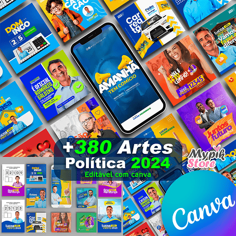 Pack do Candidato Editável com Canva - Políticas Eleições 2024 