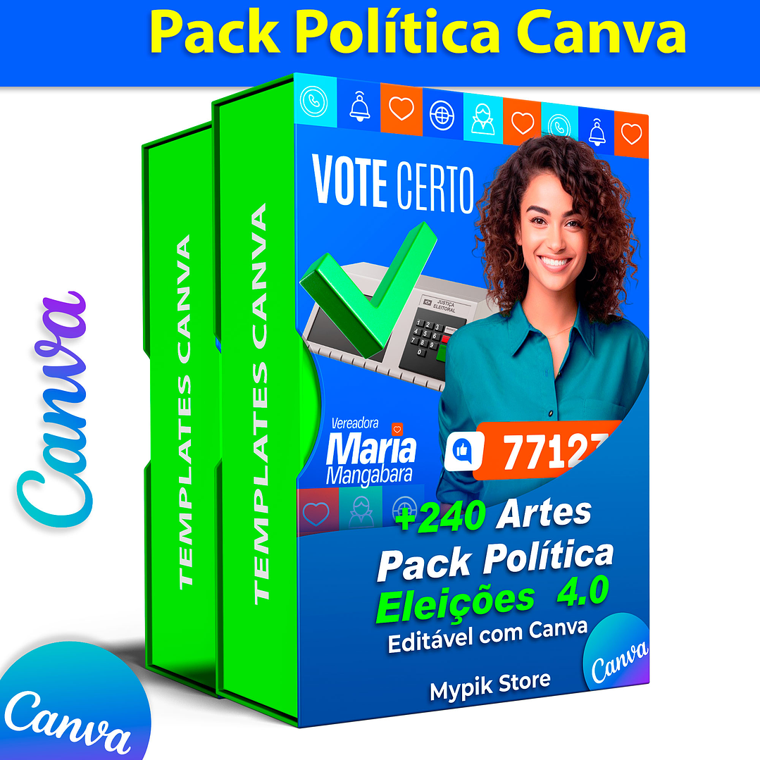 Pack do Candidato Editável com Canva - Políticas Eleições 2024 1