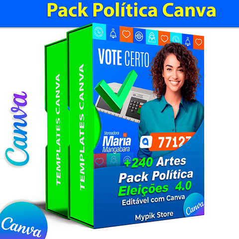 Pack do Candidato Editável com Canva - Políticas Eleições 2024