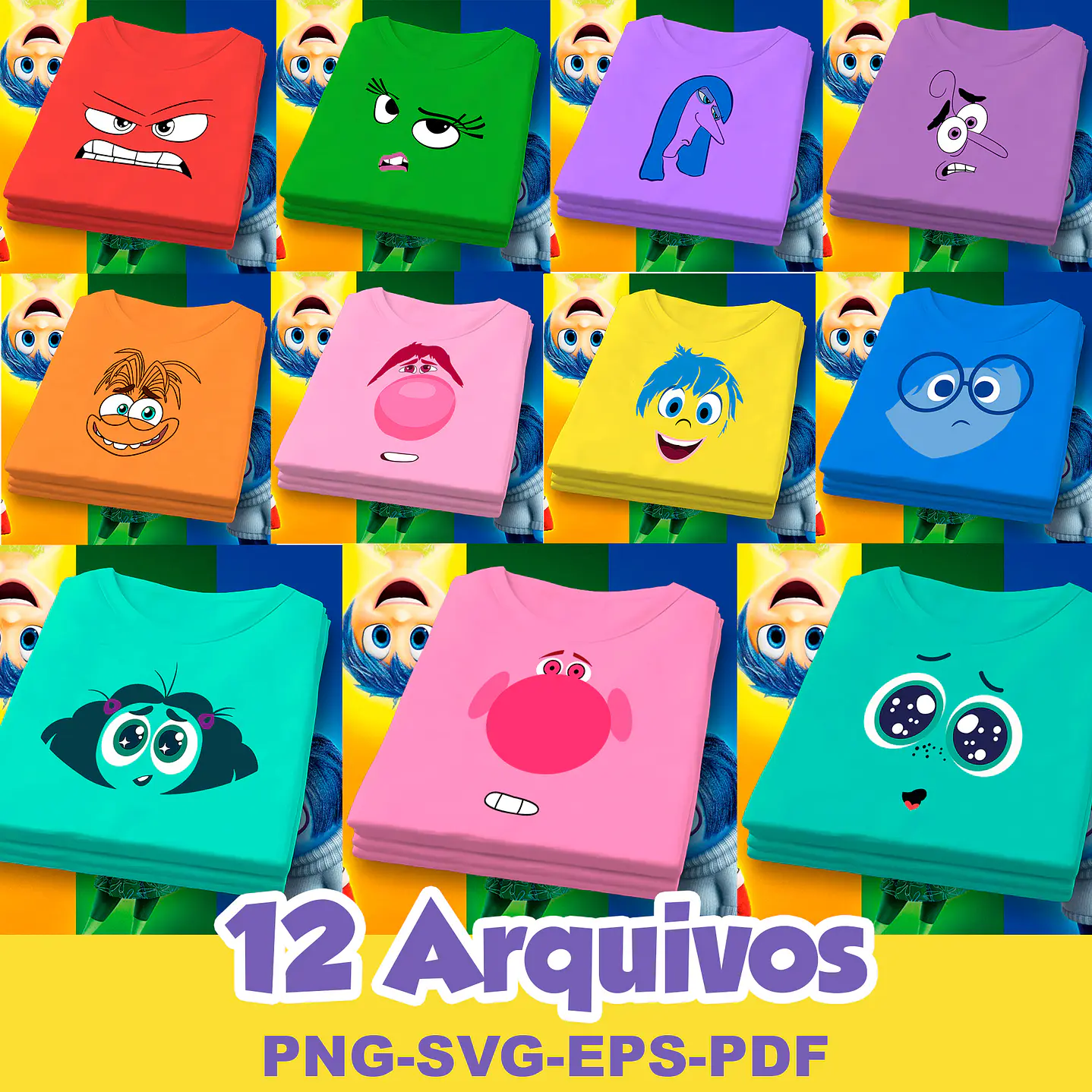 Kit Digital Sublimação Divertida Mente 2  - PNG, SVG, PDF, EPS 1