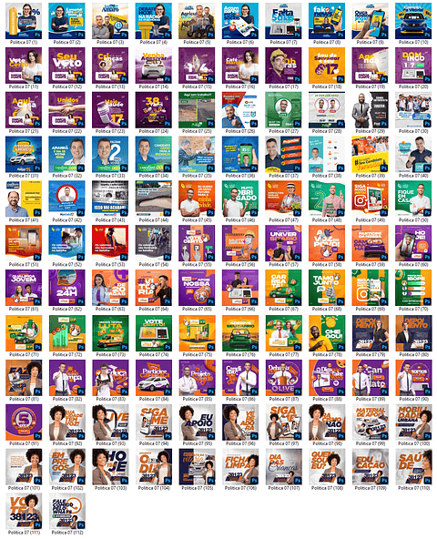 Pack 730 Artes Política Editáveis com Photoshop para Rede social  