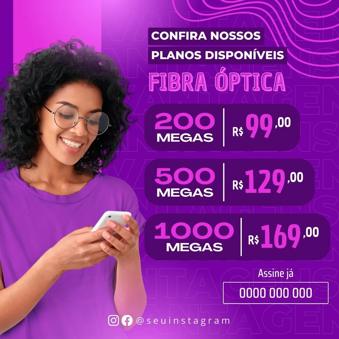 Pack 110 Modelos de Artes Provedor de Internet  - Editável com Canva 4