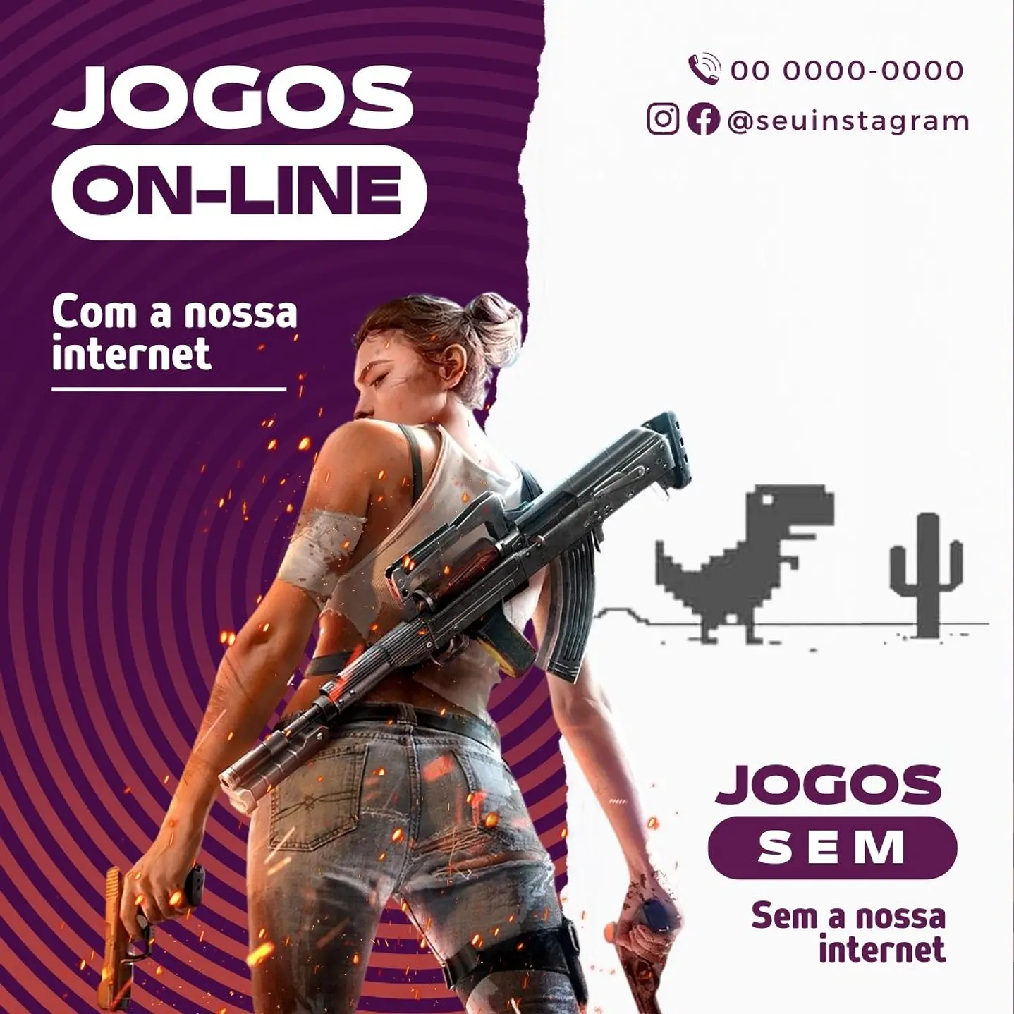 Pack 110 Modelos de Artes Provedor de Internet  - Editável com Canva 7