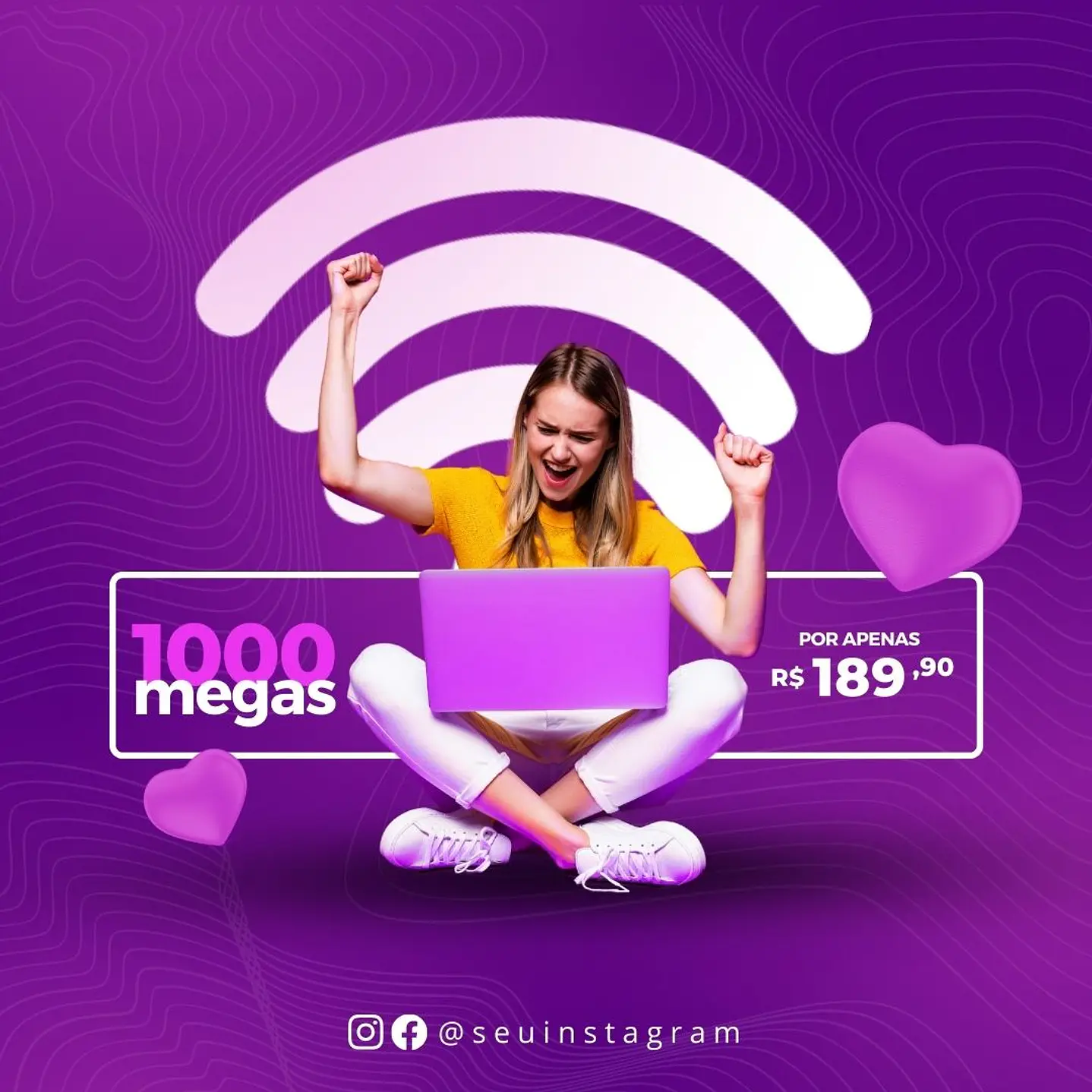 Pack 110 Modelos de Artes Provedor de Internet  - Editável com Canva 8