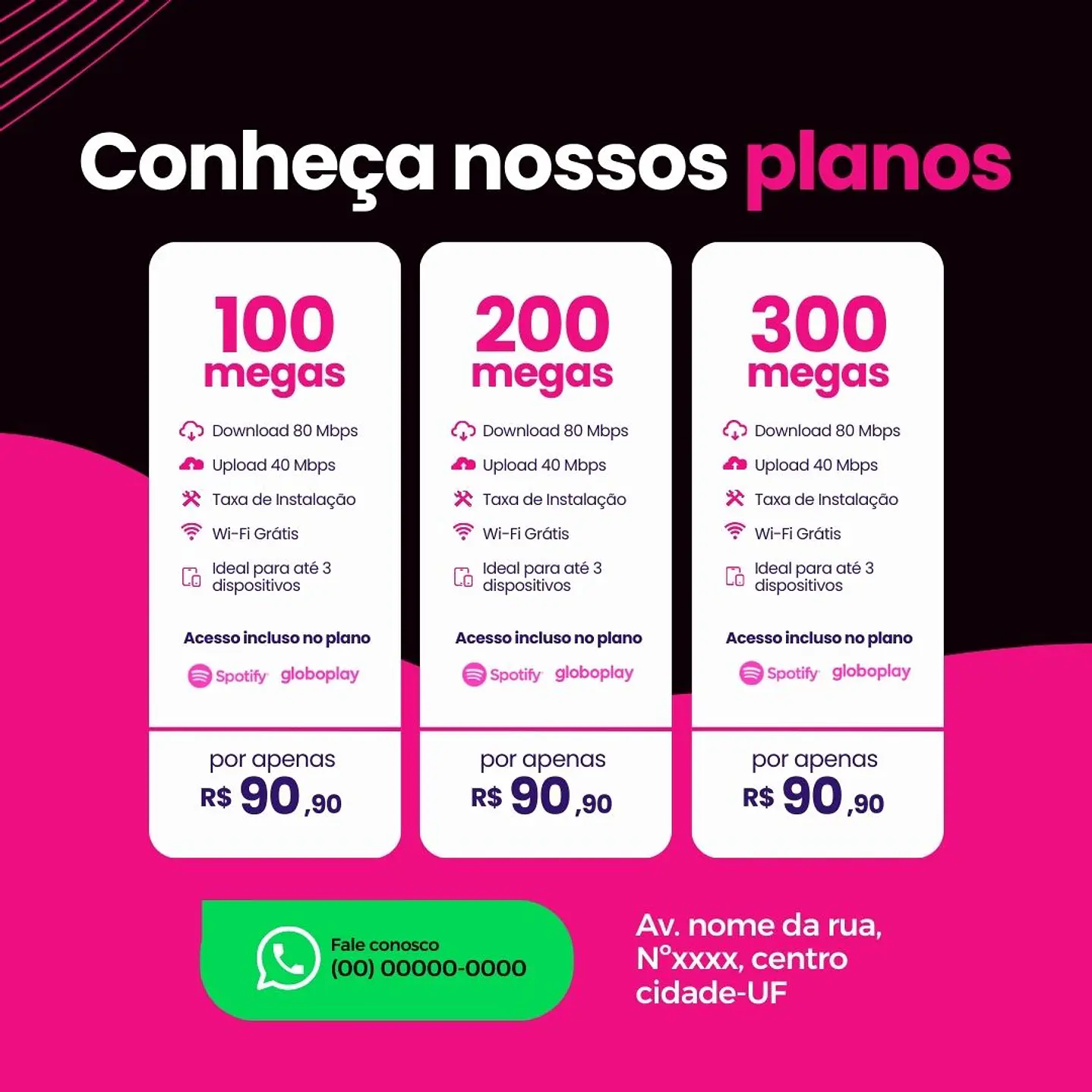 Pack 110 Modelos de Artes Provedor de Internet  - Editável com Canva 11