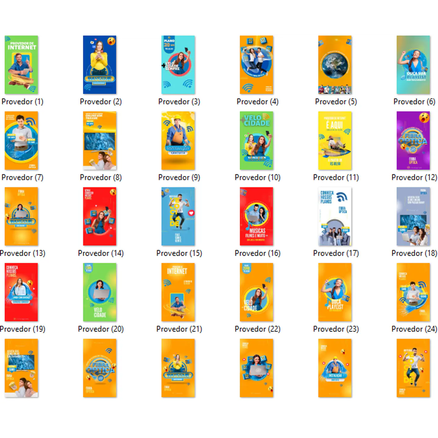 Pack 110 Modelos de Artes Provedor de Internet  - Editável com Canva 18