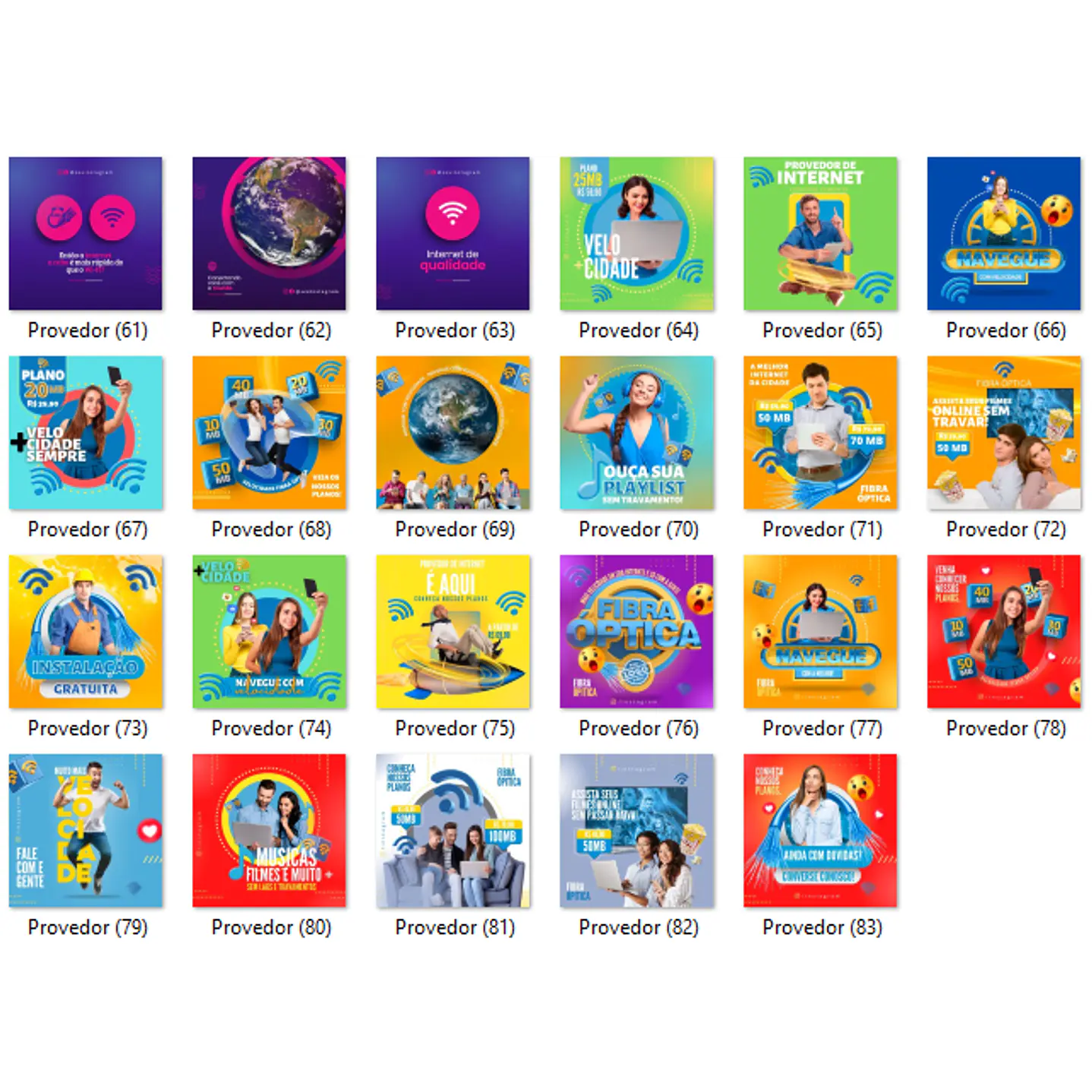Pack 110 Modelos de Artes Provedor de Internet  - Editável com Canva 19