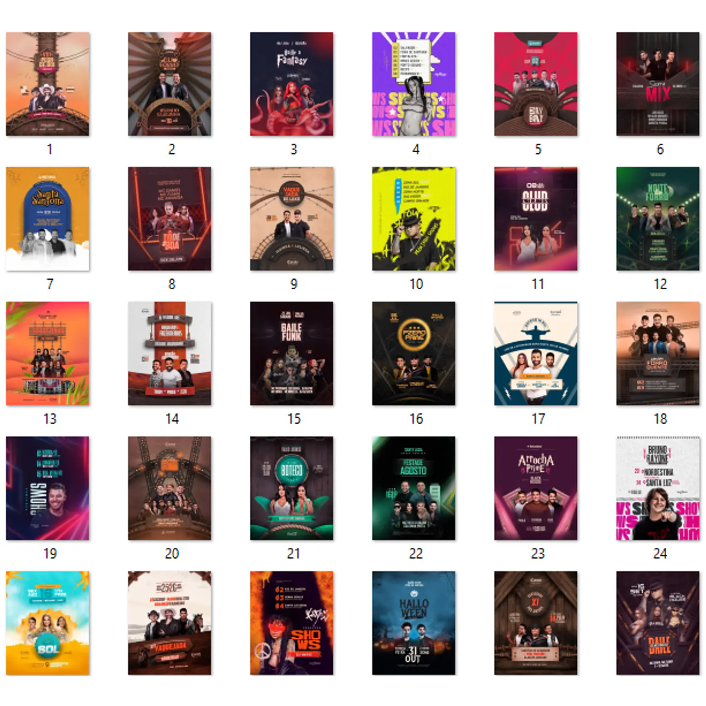 170 Modelos de Artes para Shows e Eventos  - Editável com Canva  9
