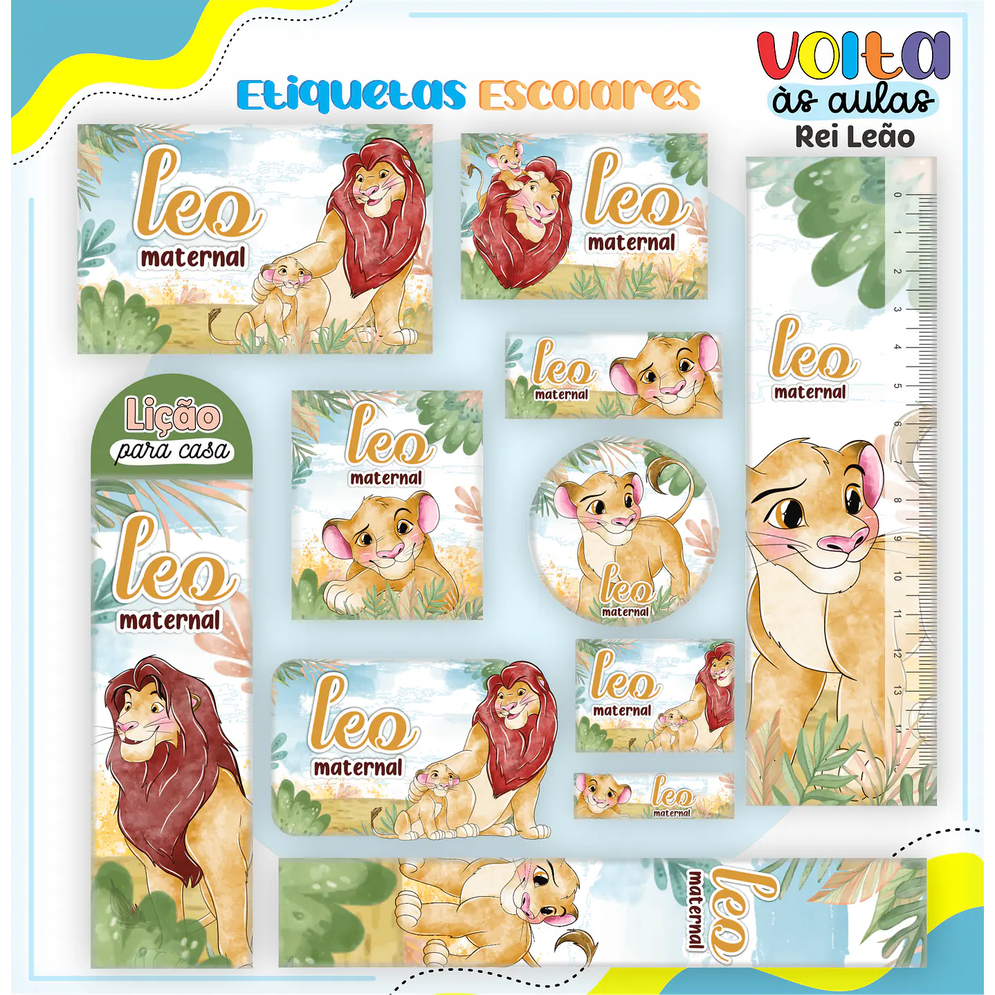 Kit Digital Encadernação O Rei Leão - Volta às Aulas 3