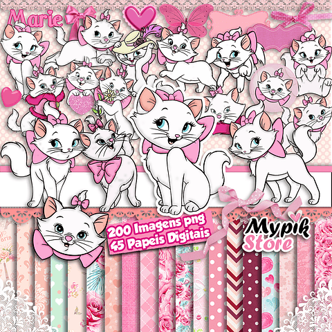 Super Kit Digital Gatinha Marie Scrapbook
