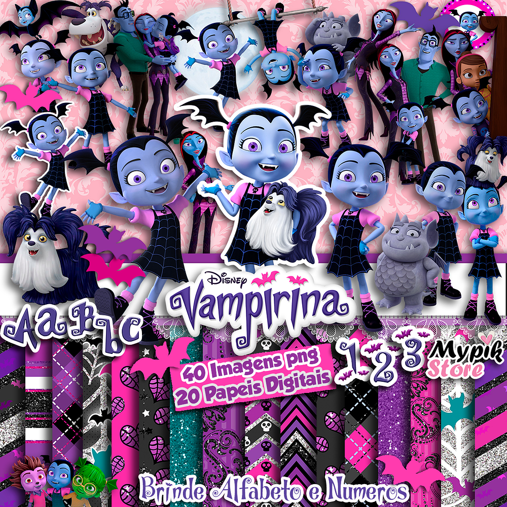 Super Kit Digital Vampirina Imagens e Papeis Digitais