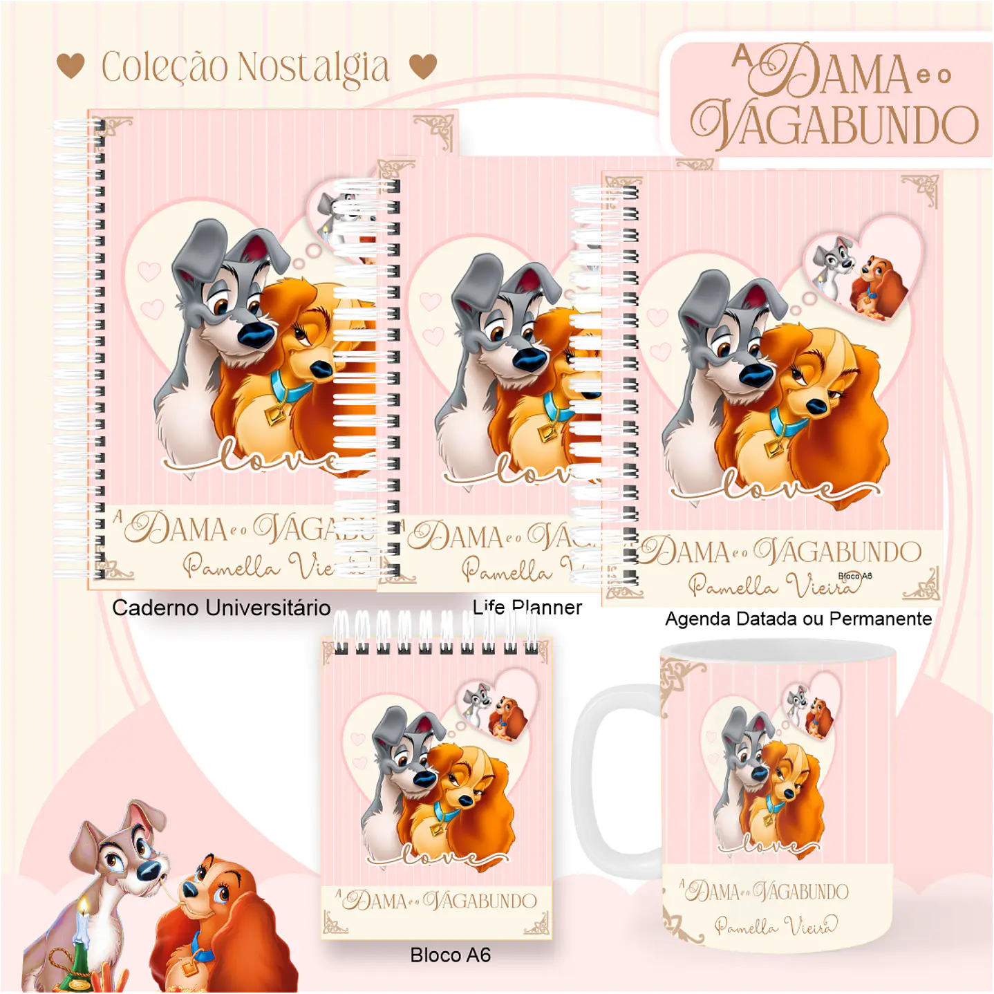 Pack Encadernação A Dama e Vagabundo Completo - Volta ás Aulas  2