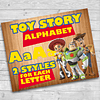 Kit Digital Toy Story PNG letras do alfabeto e números clipart 
