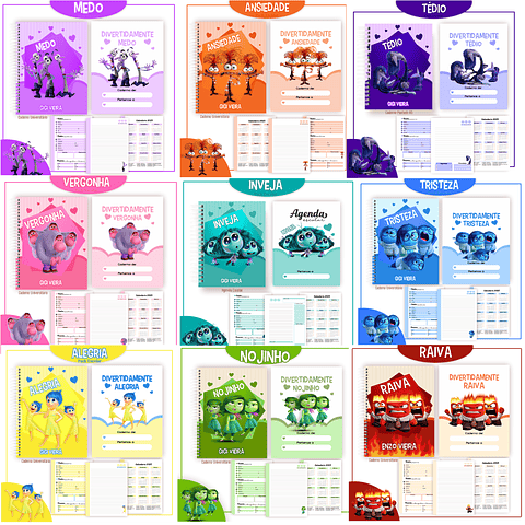 Pack Kit Digital Encadernação Divertida Mente 2 Voltas ás Aulas 