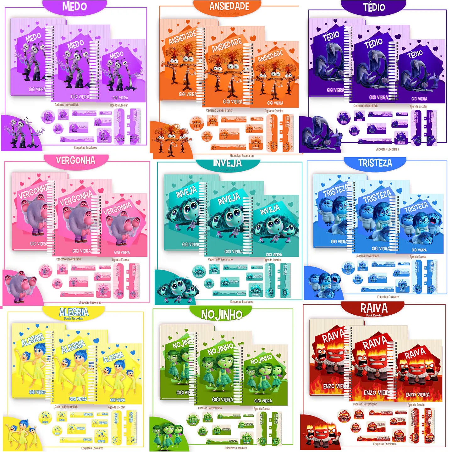 Pack Kit Digital Encadernação Divertida Mente 2 Voltas ás Aulas  2