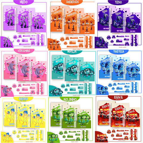 Pack Kit Digital Encadernação Divertida Mente 2 Voltas ás Aulas 