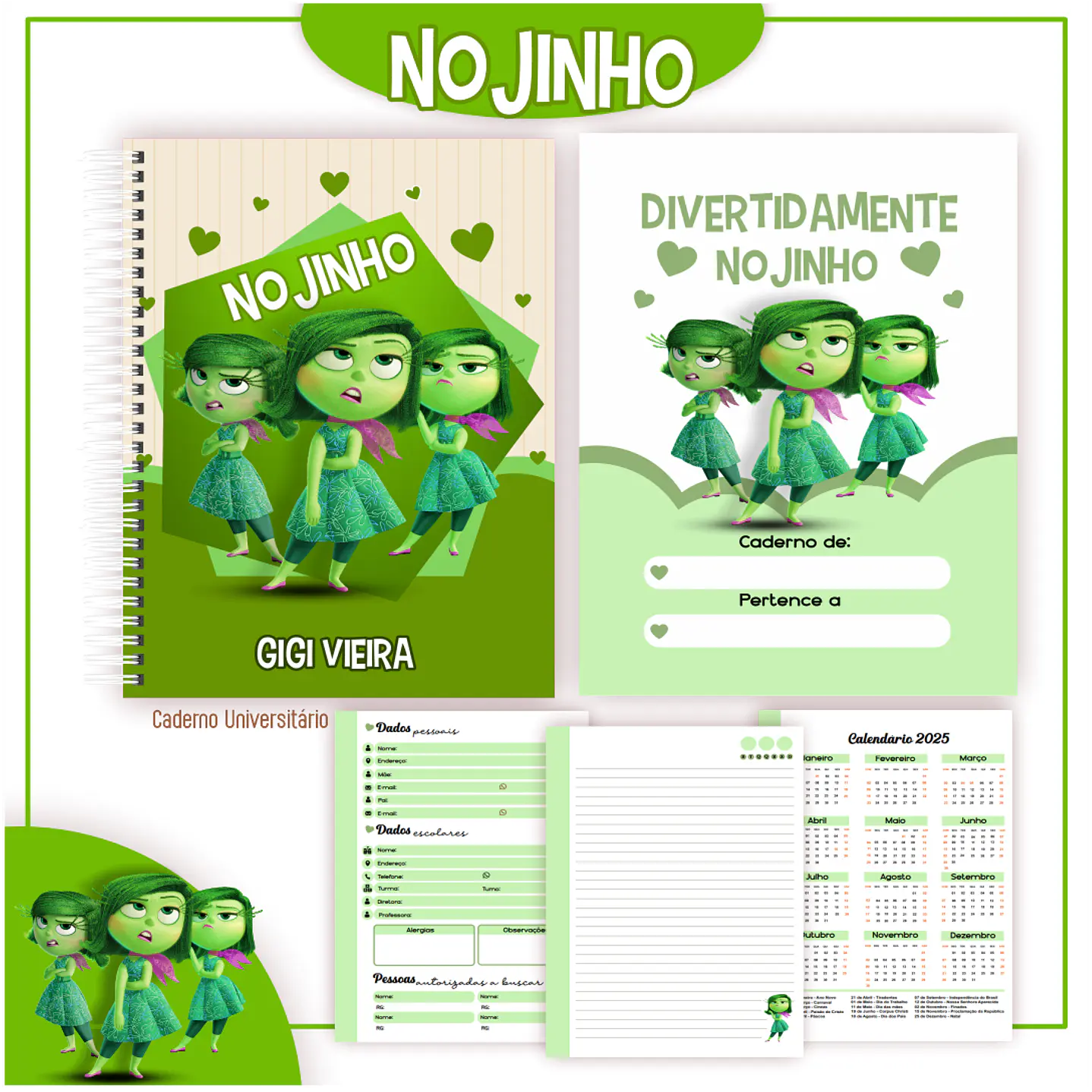 Pack Kit Digital Encadernação Divertida Mente 2 Voltas ás Aulas  8