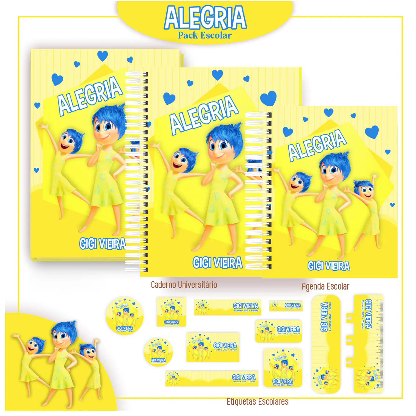 Pack Kit Digital Encadernação Divertida Mente 2 Voltas ás Aulas  9