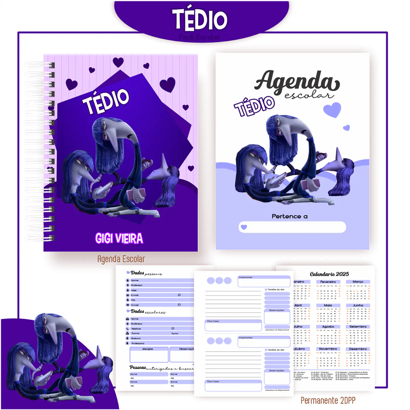Pack Kit Digital Encadernação Divertida Mente 2 Voltas ás Aulas  12