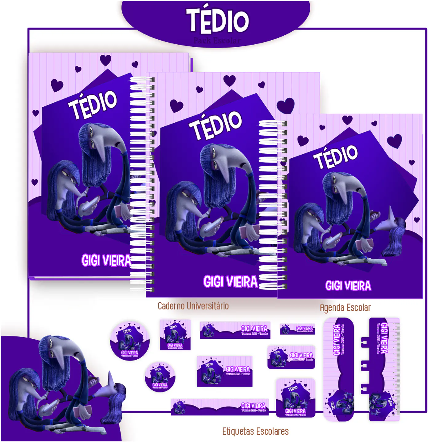 Pack Kit Digital Encadernação Divertida Mente 2 Voltas ás Aulas  15