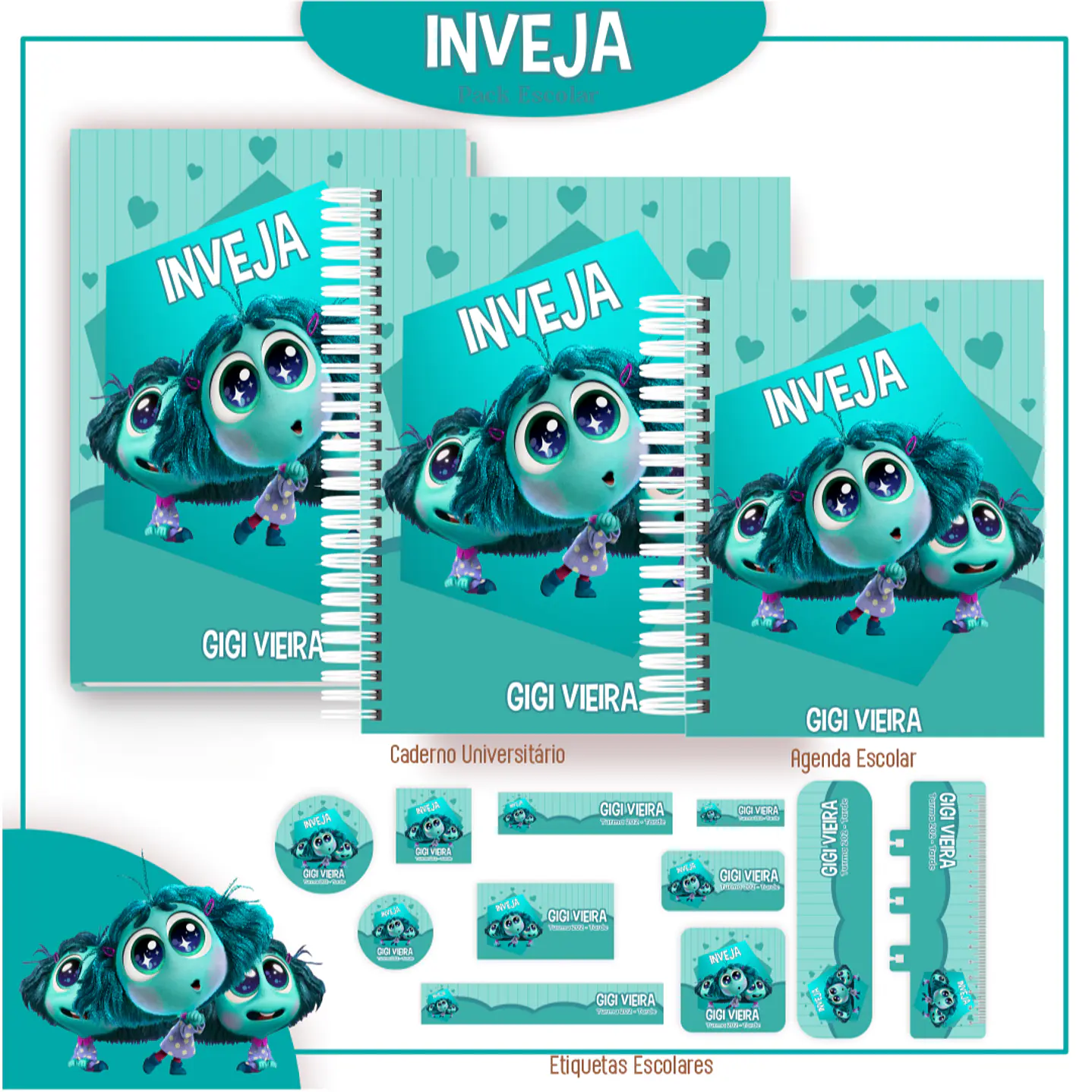 Pack Kit Digital Encadernação Divertida Mente 2 Voltas ás Aulas  20