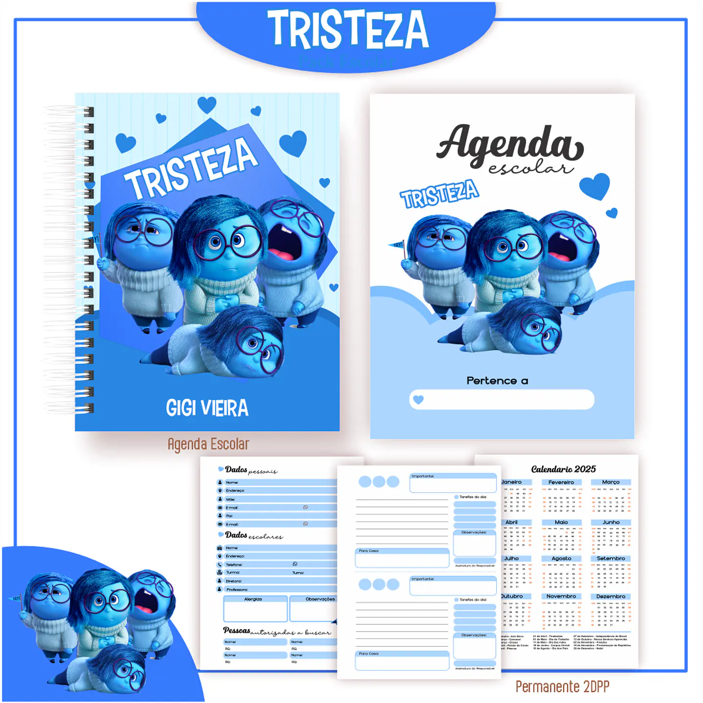 Pack Kit Digital Encadernação Divertida Mente 2 Voltas ás Aulas  25