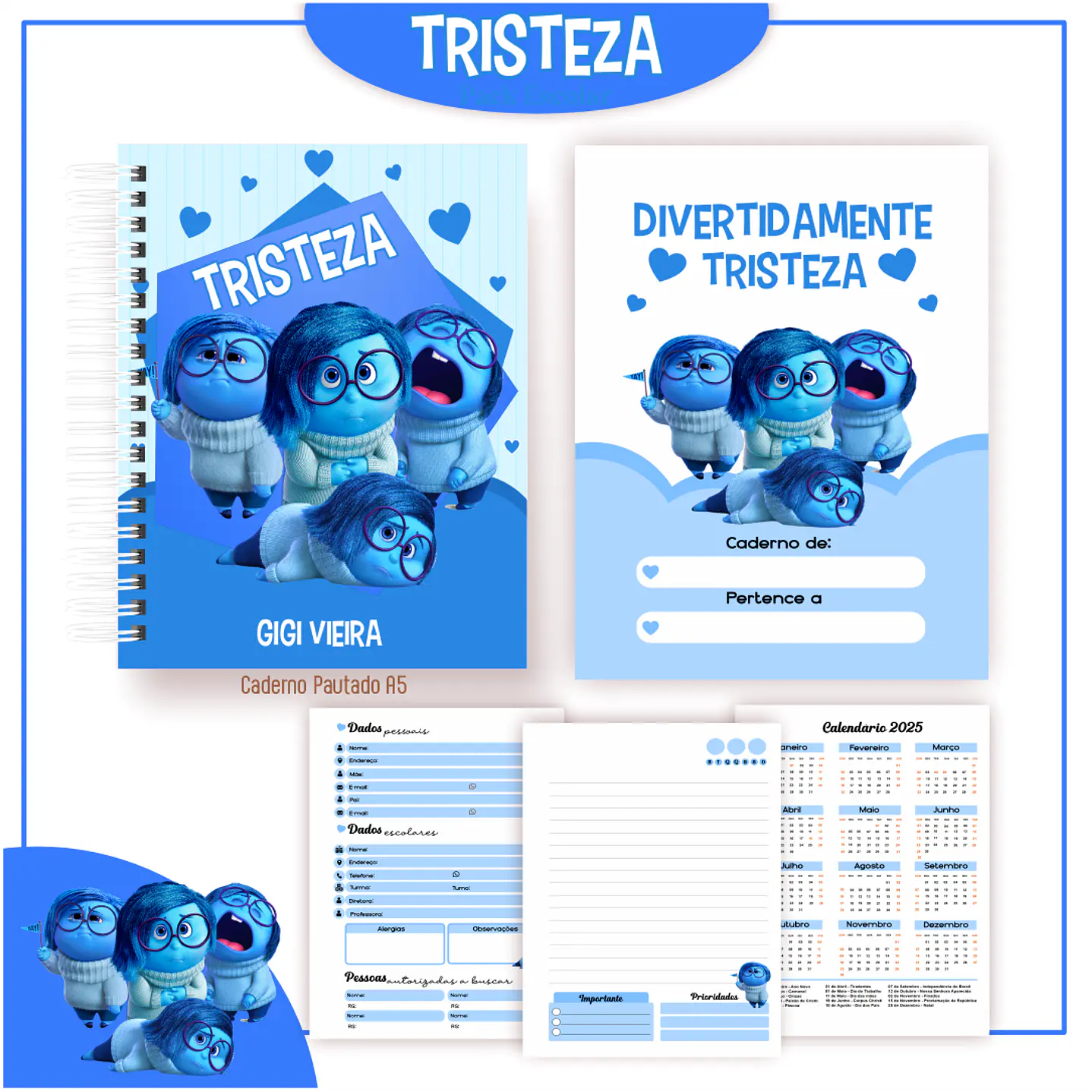 Pack Kit Digital Encadernação Divertida Mente 2 Voltas ás Aulas  26