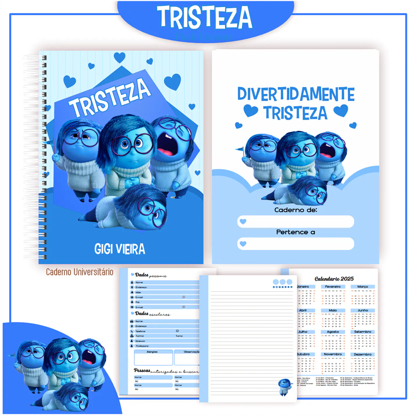 Pack Kit Digital Encadernação Divertida Mente 2 Voltas ás Aulas  27
