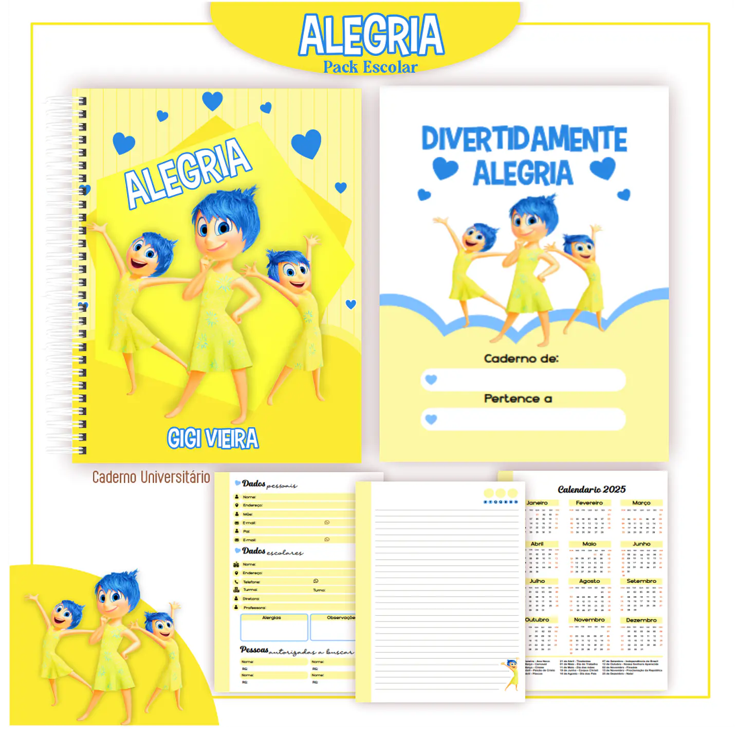Pack Kit Digital Encadernação Divertida Mente 2 Voltas ás Aulas  31