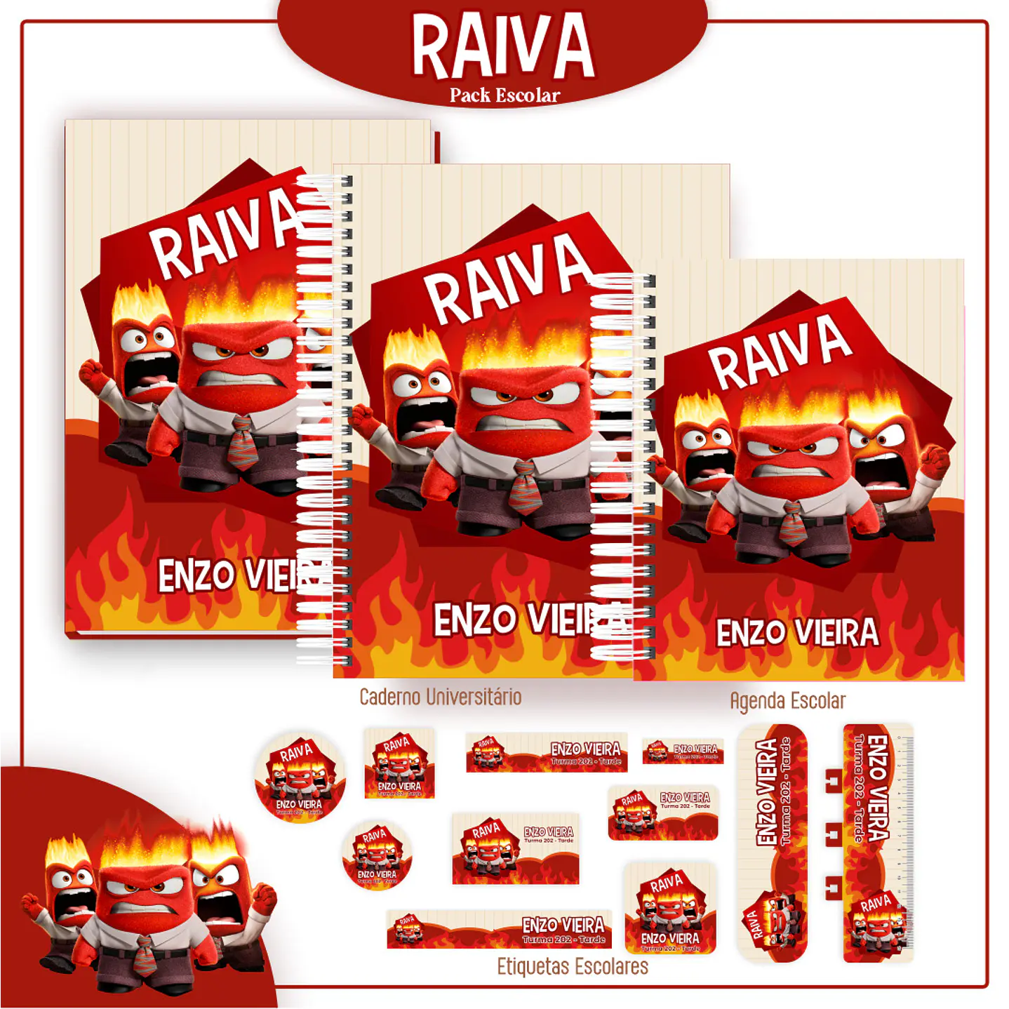Pack Kit Digital Encadernação Divertida Mente 2 Voltas ás Aulas  44