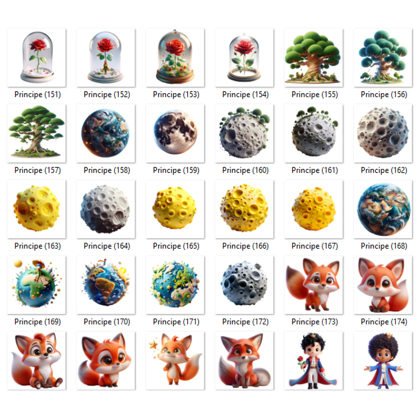 Kit Digital O Pequeno Príncipe 3D Imagens PNG e Fundos  7
