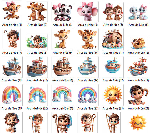 Kit Digital Arca de Noé Cute Baby