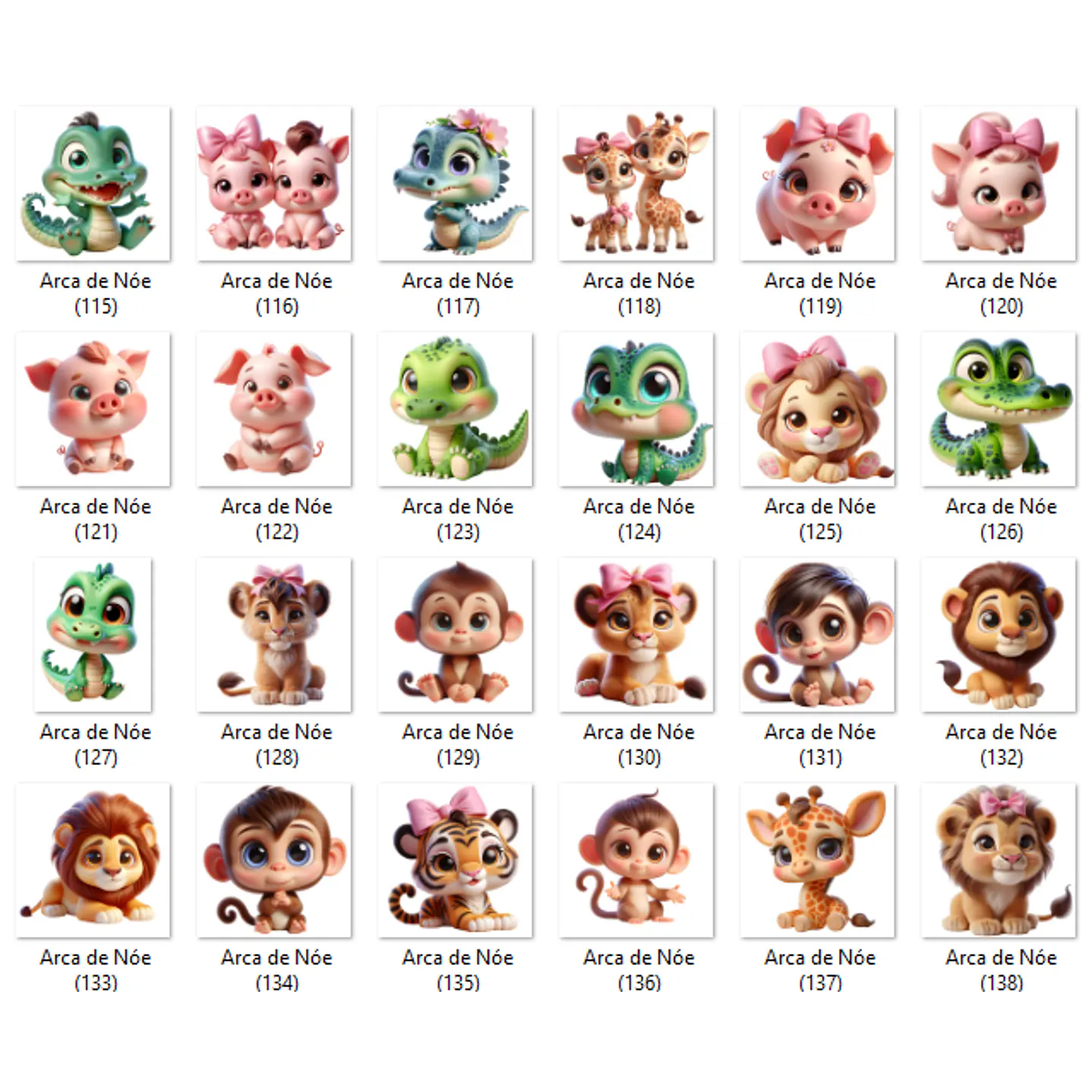 Kit Digital Arca de Noé Cute Baby 6